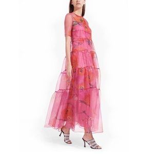 NWOT Staud Hyacinth Floral Tiered Dress. Never worn. Size Medium.